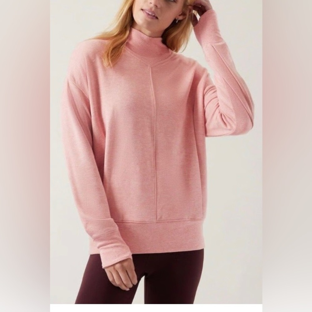 Athleta Apollo Mock Crewneck Sweatshirt - Medium. With pockets!